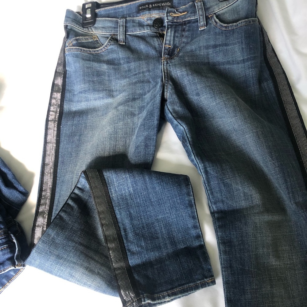 Rock and Republic size 4 Berlin with Tuxedo Stripe - Picture 3 of 7